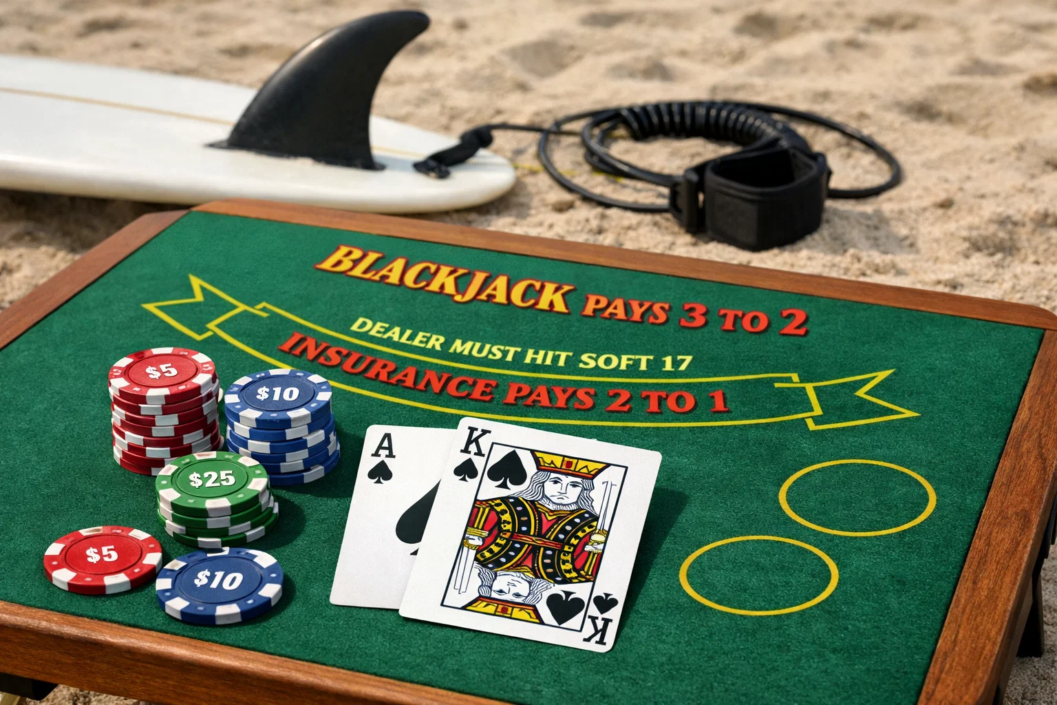 A charismatic surfer welcoming you to Surf Casino.